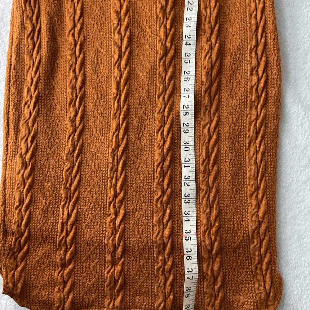 Roolee Long Sleeve Cable Knit Dress - Orange — image 5 of 8